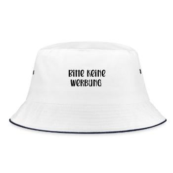 Bitte keine Werbung - Bucket Hat - Weiß/Navy - Vorne