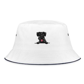 Riesenschnauzerhund für spähende Hundeliebhaber - Bucket Hat - Weiß/Navy - Vorne