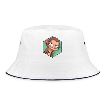 Cunning monkey | Funny monkey - Bucket Hat - white/navy - Front
