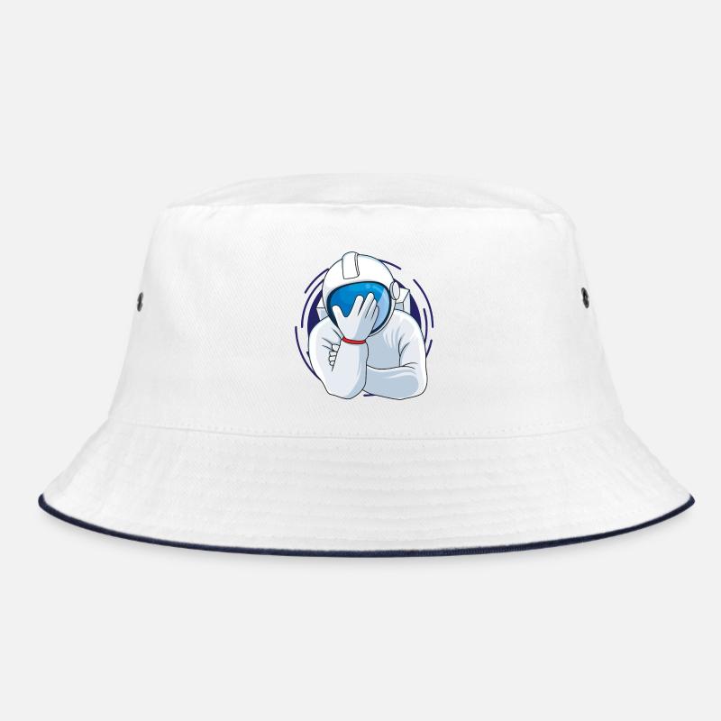 Facepalm Astronaut - Bucket Hat - Weiß/Navy