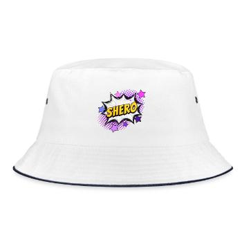 Shero - die Heldin - Bucket Hat - Weiß/Navy - Vorne