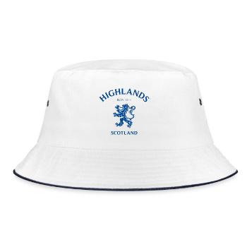HIGHLANDS Schottland Scotland - Bucket Hat - Weiß/Navy - Vorne