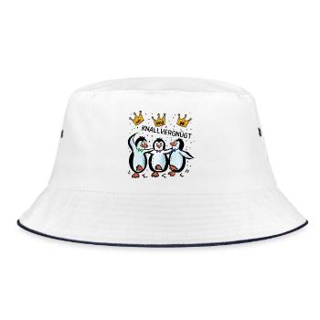 Pinguine - Wir sind so knallvergnügt - Bucket Hat - Weiß/Navy - Vorne