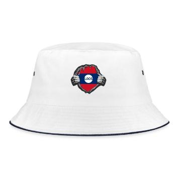 Laos flag design - Bucket Hat - white/navy - Front