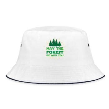 Möge der Wald mit dir sein - Bucket Hat - Weiß/Navy - Vorne