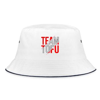 Team tofu design - Bucket Hat - white/navy - Front