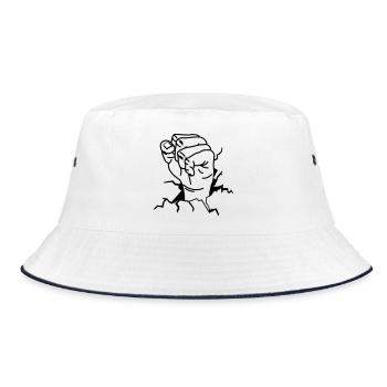 FAUST - Bucket Hat - Weiß/Navy - Vorne