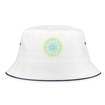 Luminous Mandala Neon Design - Bucket Hat - white/navy - Front