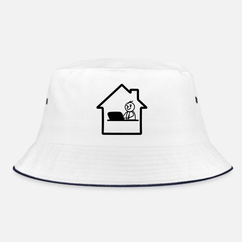 Work at home simple logo Bucket Hat
