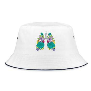 a lung of roses - Bucket Hat - white/navy - Front