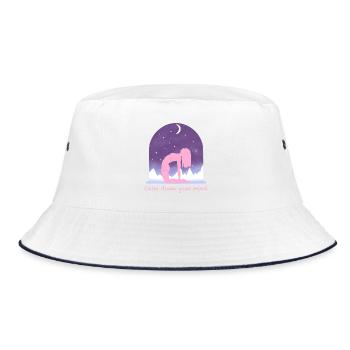 Yoga - Bucket Hat - Weiß/Navy - Vorne
