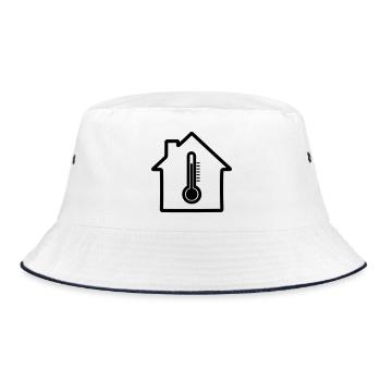 Home heating thermometer - Bucket Hat - white/navy - Front