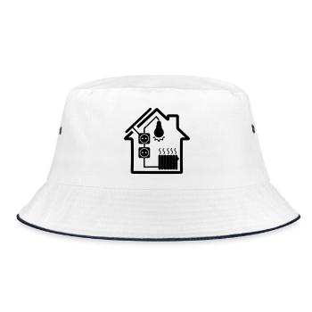 House with solar energy - Bucket Hat - white/navy - Front