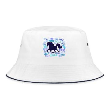 Horse Fool Saying Horses Tölt Icelandic Horses - Bucket Hat - white/navy - Front