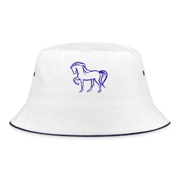 Cool Pferde Islandpferde Stute Pferdeliebe - Bucket Hat - Weiß/Navy - Vorne