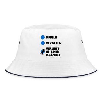 Pferde Lustig Statement Islandpferde Pferdefan - Bucket Hat - Weiß/Navy - Vorne