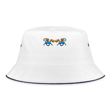 Stallion Horses Gallop Icelandic Horses Mare - Bucket Hat - white/navy - Front