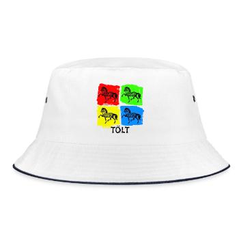 Horses Stallion Saying Icelandic Horses Horse Love Tölt - Bucket Hat - white/navy - Front