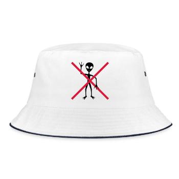 Forbidden shield of extraterrestrial visitors - Bucket Hat - white/navy - Front