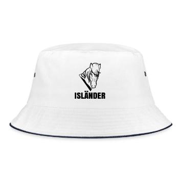Pferde Pferdeliebe Hengst Isländer Spruch - Bucket Hat - Weiß/Navy - Vorne