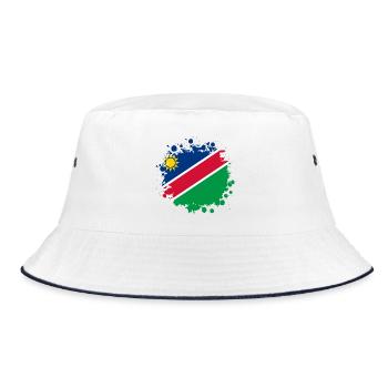 Namibia flags blob design - Bucket Hat - white/navy - Front