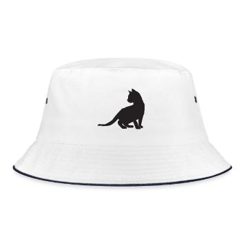 Kitten design - Bucket Hat - white/navy - Front