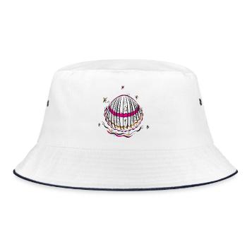 Muschel Sommer Urlaub - Bucket Hat - Weiß/Navy - Vorne
