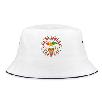 Rio Carnaval Sun Mask Logo - Bucket Hat - white/navy - Front