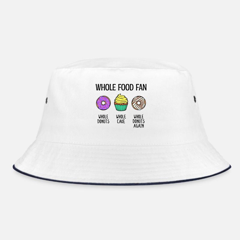 Naschen Donut Cupcake Statement Süßigkeiten Lecker - Bucket Hat - Weiß/Navy