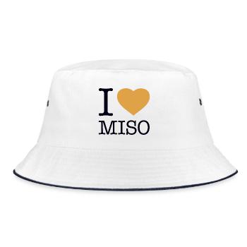 I LOVE MISO Sushi - Bucket Hat - Weiß/Navy - Vorne