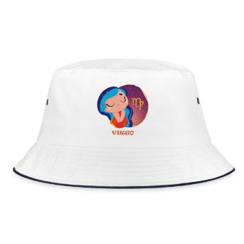 Zodiac Sign Virgo - Bucket Hat - white/navy - Front