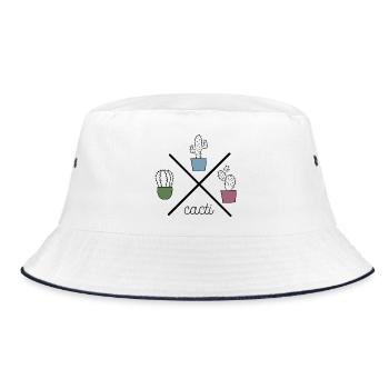 Funny design in colorful with cacti - Bucket Hat - white/navy - Front