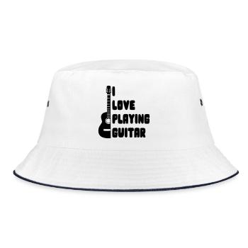 I love playing guitar for guitarists * - Bucket Hat - white/navy - Front