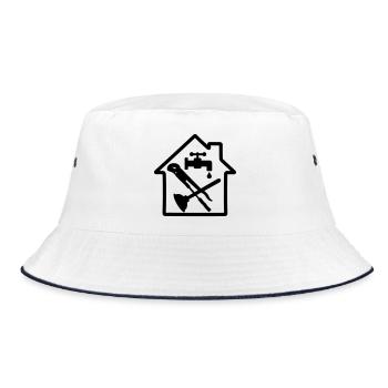 Tools logo plumber in cottage 2 - Bucket Hat - white/navy - Front