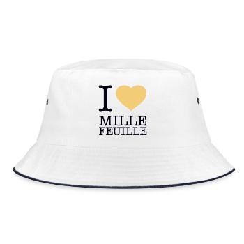 I LOVE MILLE-FEUILLE - Bucket Hat - white/navy - Front
