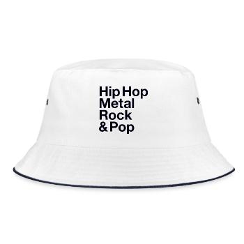 Hip Hop Metal Rock Pop Music Lovers - Bucket Hat - white/navy - Front