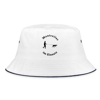 MANTRAILER IM EINSATZ - Bucket Hat - Weiß/Navy - Vorne