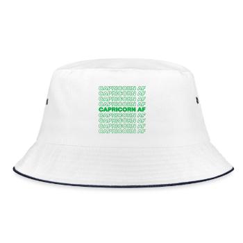 Capricorn Esoteric Statement Zodiac Superstition - Bucket Hat - white/navy - Front