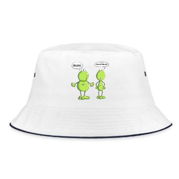 Quak und Magerquak Frosch I Quark Magerquark Fun - Bucket Hat - Weiß/Navy - Vorne