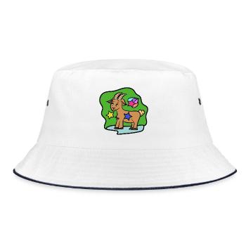 Capricorn Zodiac Sign Horoscope - Bucket Hat - white/navy - Front