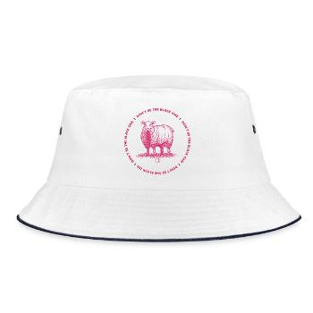 Sheep - Don´t be the black one by CD - Bucket Hat - Weiß/Navy - Vorne