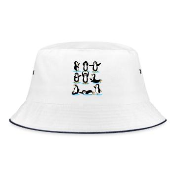 Cool Eislaufen Pinguin Arktis Eis Tier Vogel - Bucket Hat - Weiß/Navy - Vorne