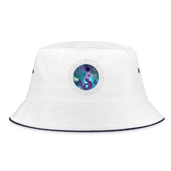 Wonderful mermaid in the deep ocean - Bucket Hat - white/navy - Front