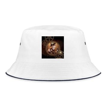 Little steampunk kitten - Bucket Hat - white/navy - Front