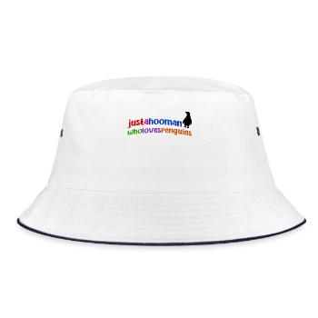 Pinguin Cool Statement Tier Südpol Vogel - Bucket Hat - Weiß/Navy - Vorne