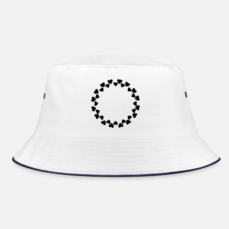 Hearts circle large small double circle Bucket Hat