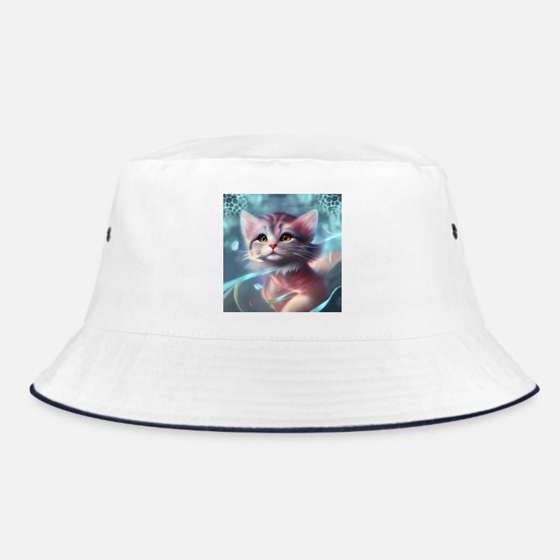 Süßes kleines Kätzchen - Bucket Hat - Weiß/Navy