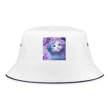 Süßes Kätzchen - Bucket Hat - Weiß/Navy - Vorne