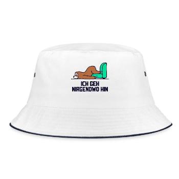 Säugetier Tier faultier Statement Langschläfer - Bucket Hat - Weiß/Navy - Vorne
