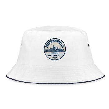 Indianapolis Skyline County Town - Bucket Hat - white/navy - Front
